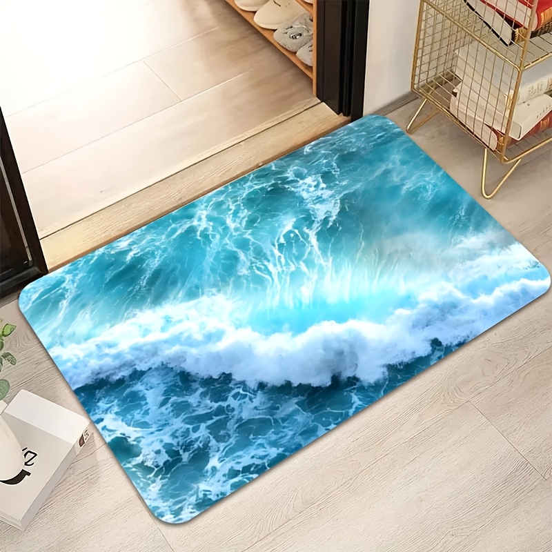Interior Design Your Home - Ocean Wave Doormat - Serene Blue