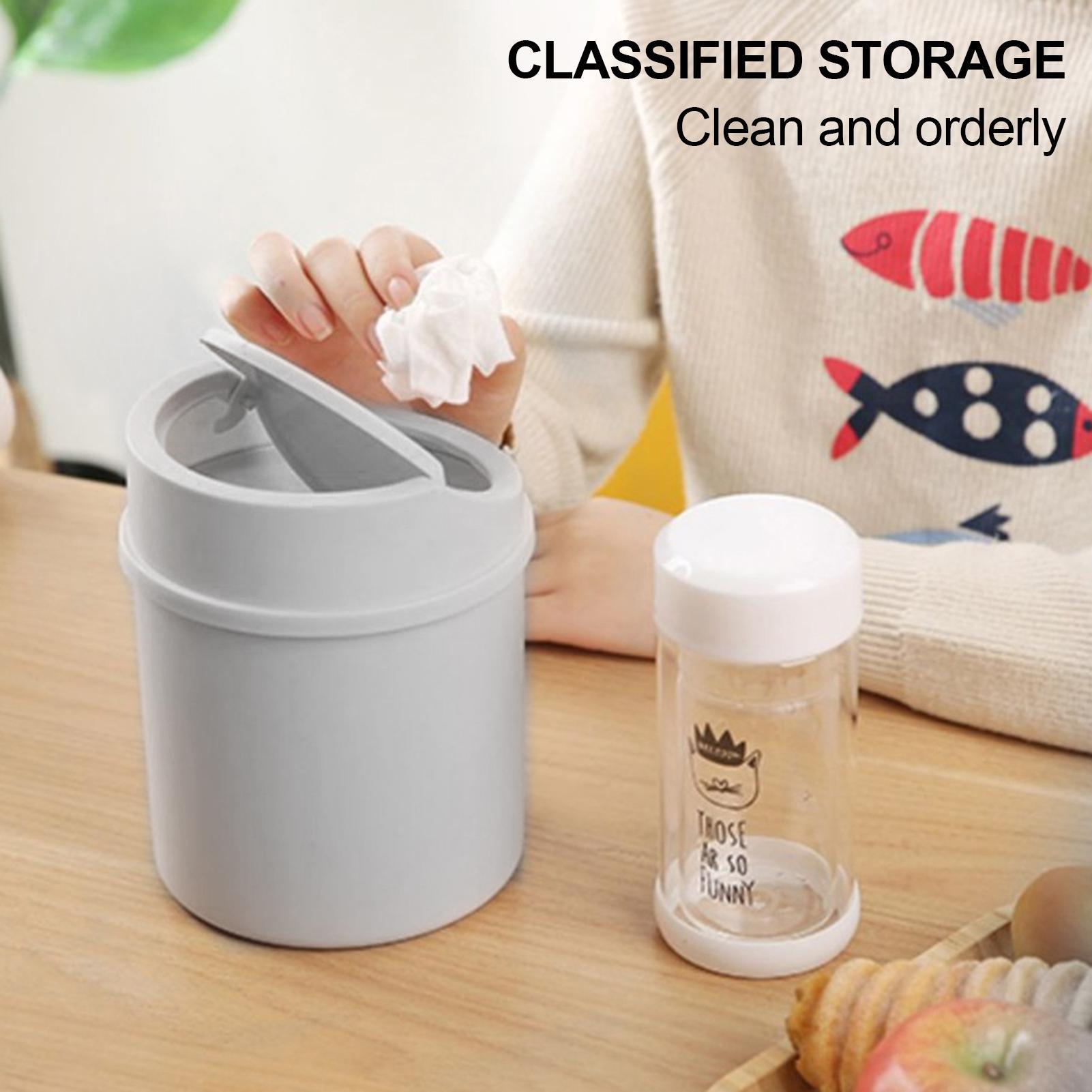 1pc Mini Desktop Trash Can Wit - Interior Design Your Home ulasan dan harga