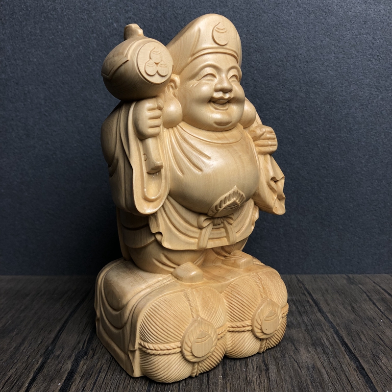 Hand Carved Hinoki Wood Daikok - Interior Design Japan ulasan dan harga