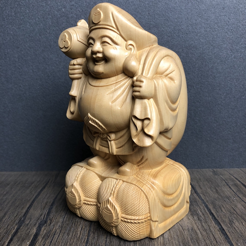 Hand Carved Hinoki Wood Daikok - Interior Design Japan ulasan dan harga